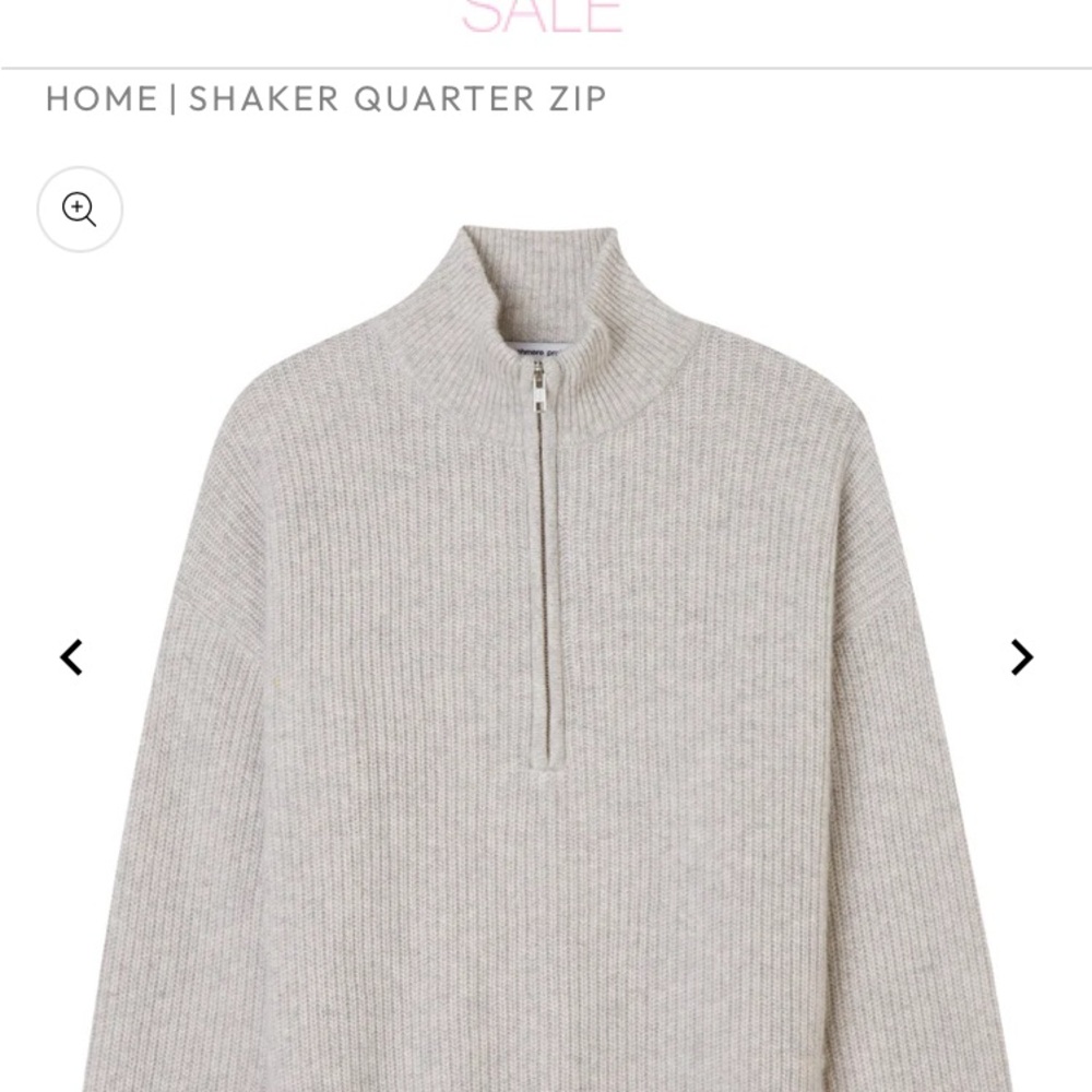 The Cashmere Shop Quarter Zip Sweater - London Heather Grey NWT